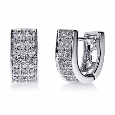 ANTHEA Huggies aus 750er Weißgold, 36 Runde Diamanten 0,54 ct