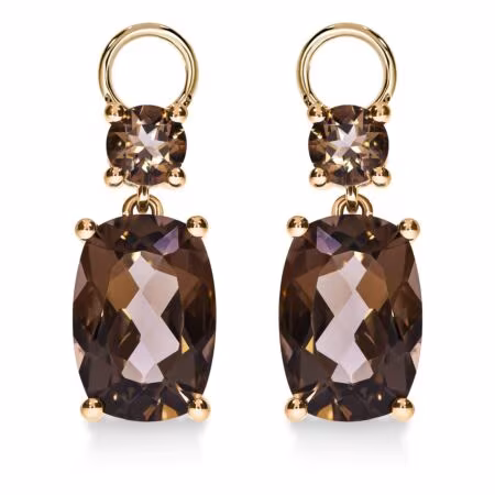 AMAVEO Harmony Charms aus Gold, Kissenförmige Rauchquarze 8,50 ct mit Rauchquarz