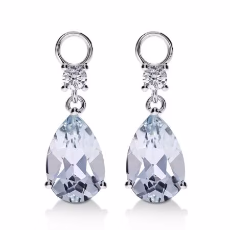AMAVEO Elegance Charms aus Gold, Tropfen-Aquamarin 3,80 ct mit Akzent-Diamanten