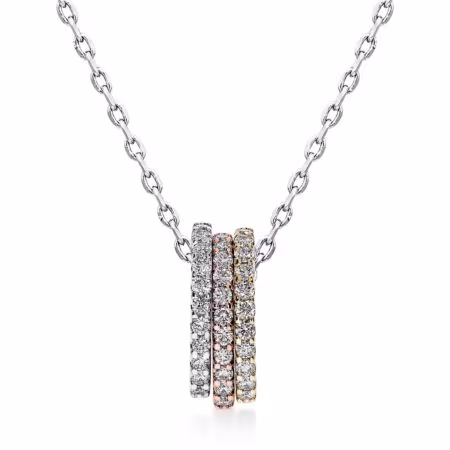 NODI Rondelle Pendant in Gold, Round Diamonds 0.16 ct