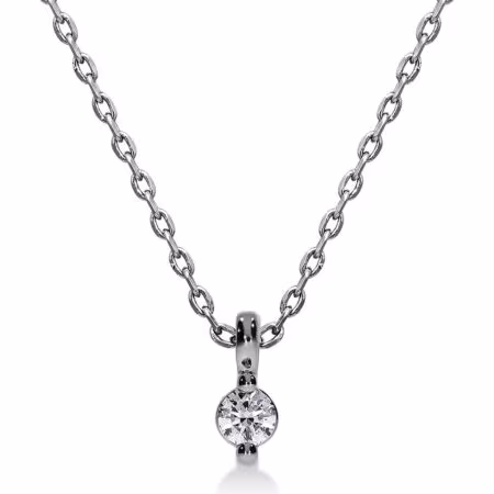 TERES Solitaire Pendant in Gold, Round Diamond 0.10 ct