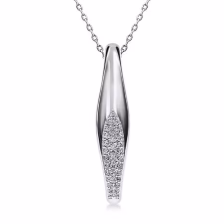 THE BOB Concave Pendant aus Gold, Runde Diamanten 0,34 ct