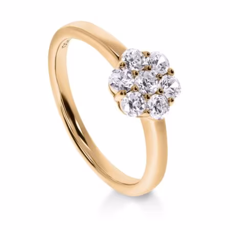 ROSA Cluster-Ring aus Gold, Runde Diamanten 1,05 ct