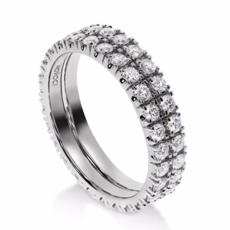 NOVA DUA Memoire-Ring aus 750er Weißgold, 54 Runde Diamanten 1,62 ct - Voll