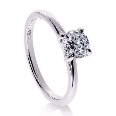 ELEGANZ Solitärring aus 750er Weißgold, 1 Runder Diamant 0,80 ct