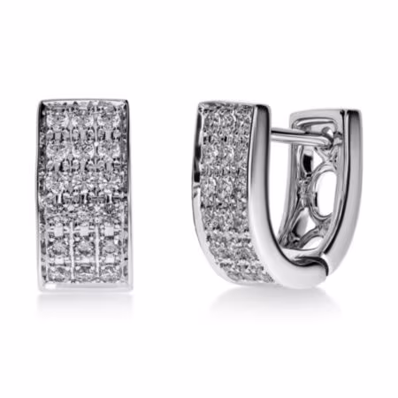ANTHEA Huggies aus 750er Weißgold, 36 Runde Diamanten 0,54 ct