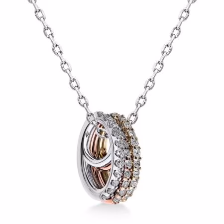 NODI Rondelle Pendant in Gold, Round Diamonds 0.16 ct