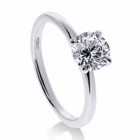 ELEGANZ Solitärring aus 750er Weißgold, 1 Runder Diamant 1,00 ct