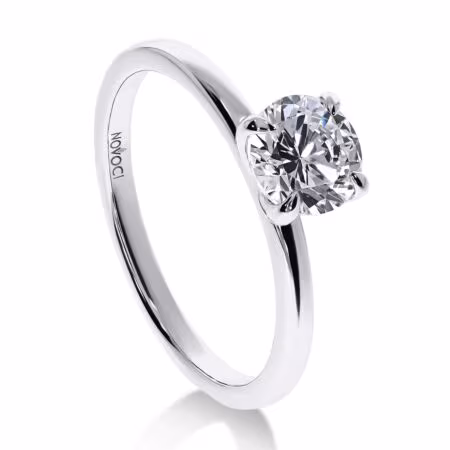 ELEGANZ Solitärring aus 750er Weißgold, 1 Runder Diamant 0,90 ct