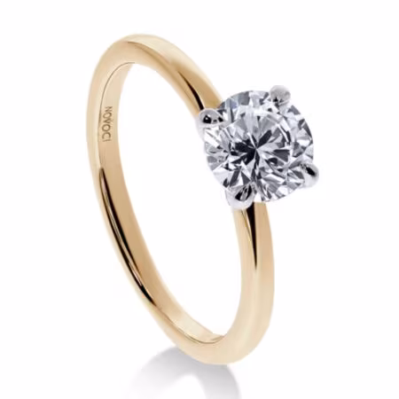 ELEGANZ Solitärring Bicolor aus 750er Weiß- & Gelbgold, 1 Runder Diamant 1,00 ct