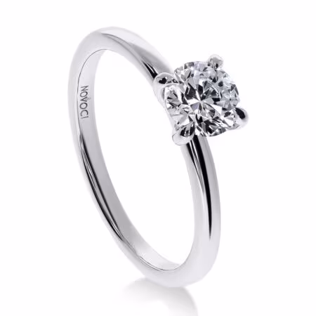 ELEGANZ Solitärring aus 750er Weißgold, 1 Runder Diamant 0,70 ct