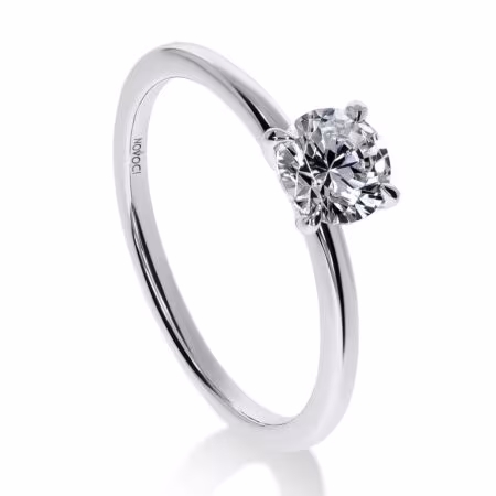 ELEGANZ Solitärring aus 750er Weißgold, 1 Runder Diamant 0,60 ct
