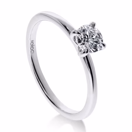 ELEGANZ Solitärring aus 750er Weißgold, 1 Runder Diamant 0,50 ct