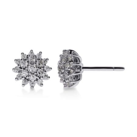 NOVOCI GAZANIA Cluster Earrings - Weißgold G-VS1 Diamanten