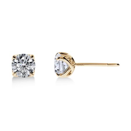 ELEGANTIS Solitärohrringe aus Gold, Runde Diamanten 1,80 ct