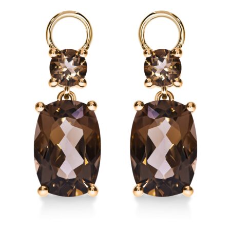 AMAVEO Harmony Charms aus Gold, Kissenförmige Rauchquarze 8,50 ct mit Rauchquarz