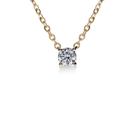 VIRAGO Solitärhalskette aus Gold, Runder Diamant 0,15 ct