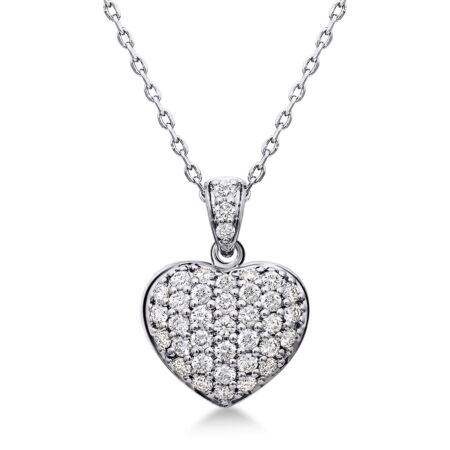 CUORE Heart Pendant in Gold, Round Diamonds 0.37 ct