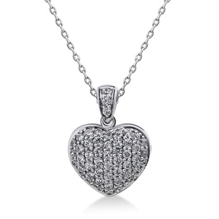 CUORE Heart Pendant in Gold, Round Diamonds 0.52 ct