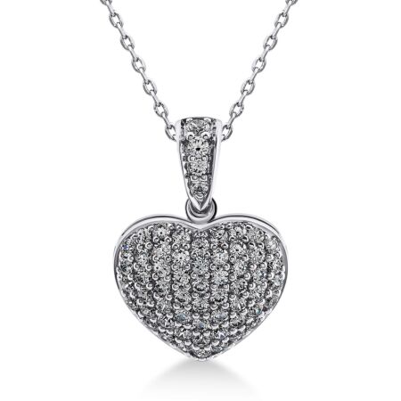 CUORE Heart Pendant in Gold, Round Diamonds 0.61 ct