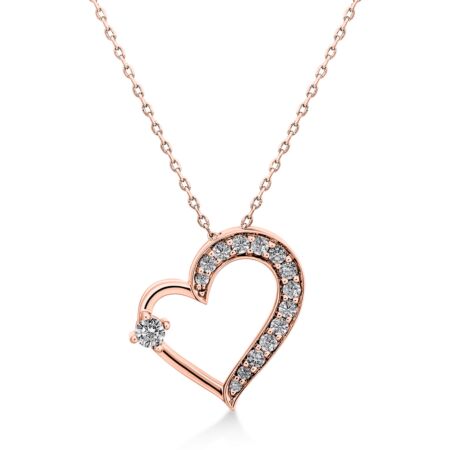 AMORIS Herzanhänger aus Gold, Runder Diamant 0,075 ct mit Akzent-Diamanten
