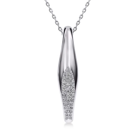 THE BOB Concave Pendant in Gold, Round Diamonds 0.34 ct