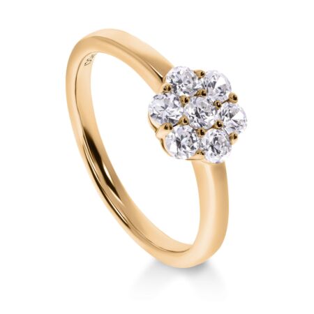 ROSA Cluster-Ring aus Gold, Runde Diamanten 1,05 ct