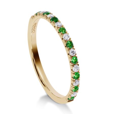 NOVA Memoire-Ring aus Gold, Diamanten 0,14 ct, Tsavorite 0,12 ct - Halb