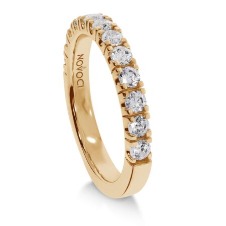 NOVA Memoire-Ring aus Gold, Runde Diamanten 0,72 ct - Halb