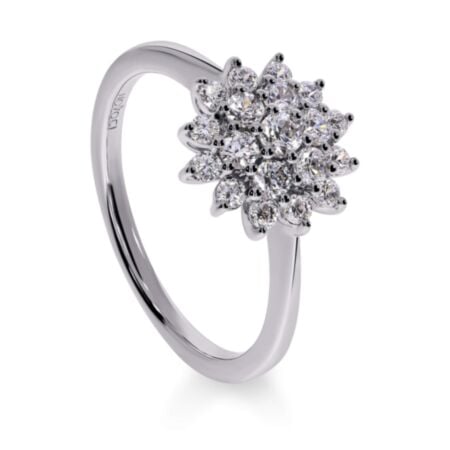 NOVOCI GAZANIA Cluster Ring - White Gold G-VS1 Diamonds