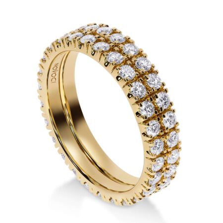 NOVA DUA Memoire-Ring aus Gold, Runde Diamanten 1,62 ct - Voll