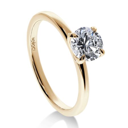 ELEGANZ Solitärring aus Gold, Runder Diamant 0,90 ct