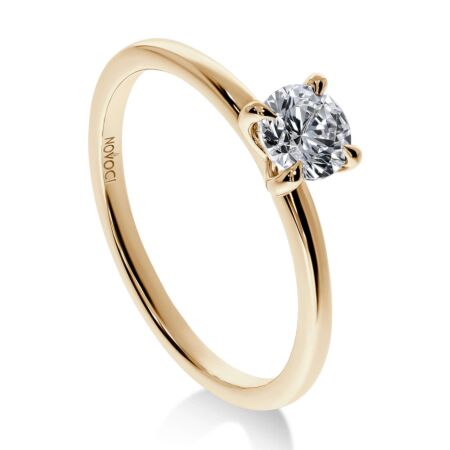 ELEGANZ Solitärring aus Gold, Runder Diamant 0,50 ct