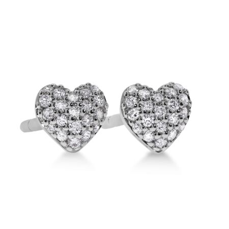 CUORE Herzohrringe aus Gold, Runde Diamanten 0,20 ct