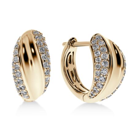 THE BOB Sleek Huggies aus Gold, Runde Diamanten 0,59 ct