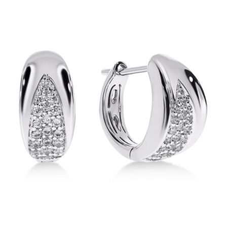 THE BOB Concave Huggies aus Gold, Runde Diamanten 0,36 ct