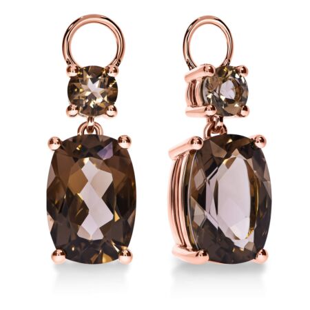 AMAVEO Harmony Charms aus Gold, Kissenförmige Rauchquarze 8,50 ct mit Rauchquarz
