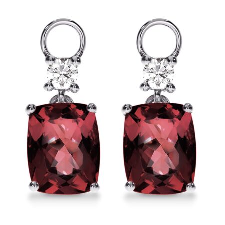 AMAVEO Harmony Charms aus Gold, Kissenförmige Rhodolith Granate 4,40 ct mit Akzent-Diamanten