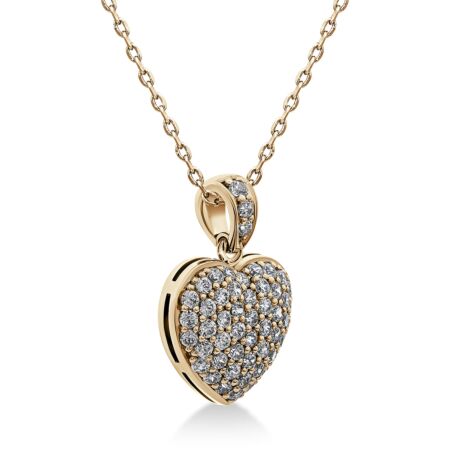 CUORE Heart Pendant in Gold, Round Diamonds 0.52 ct