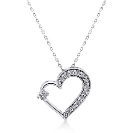AMORIS Herzanhänger aus Gold, Runder Diamant 0,04 ct mit Akzent-Diamanten