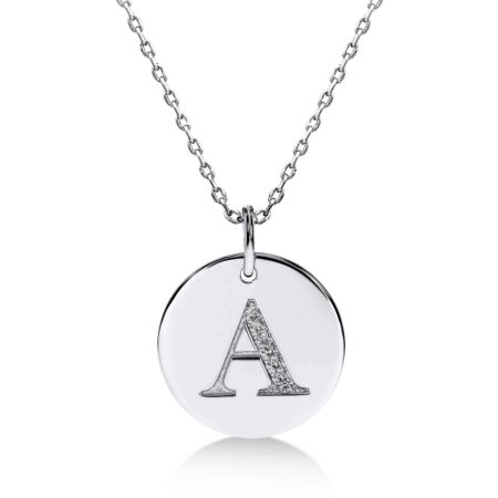 CIRCOR Anhänger Buchstabe A aus Gold, Runde Diamanten 0,021 ct