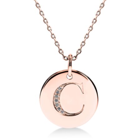 CIRCOR Anhänger Buchstabe C aus Gold, Runde Diamanten 0,021 ct