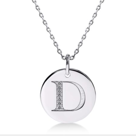 CIRCOR Anhänger Buchstabe D aus Gold, Runde Diamanten 0,021 ct