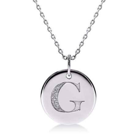 CIRCOR Anhänger Buchstabe G aus Gold, Runde Diamanten 0,021 ct