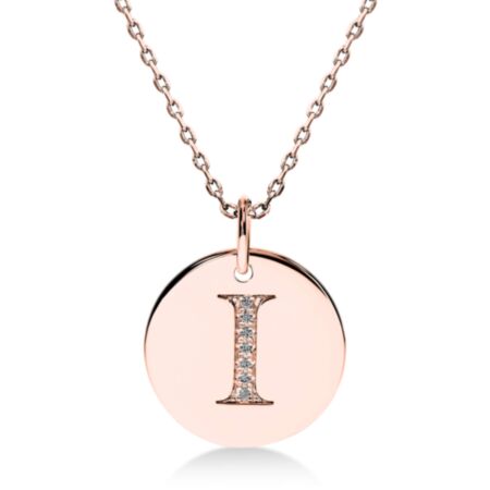 CIRCOR Pendant Letter I in Gold, Round Diamonds 0.021 ct