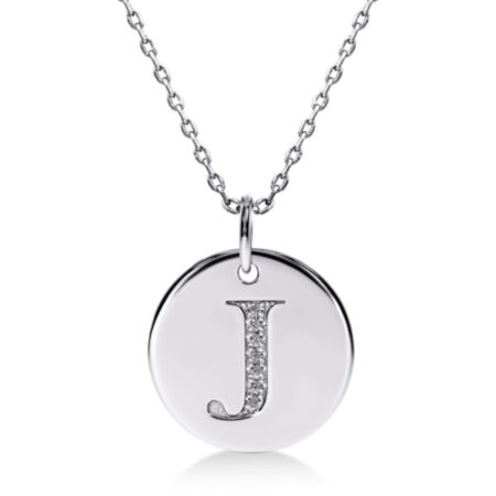 CIRCOR Pendant Letter J in Gold, Round Diamonds 0.021 ct