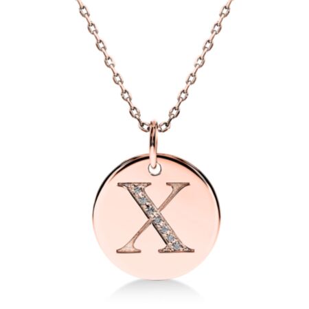 CIRCOR Pendant Letter X in Gold, Round Diamonds 0.021 ct