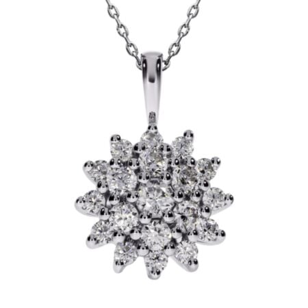 NOVOCI GAZANIA Cluster Pendant - White Gold G-VS1 Diamonds