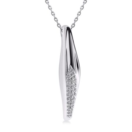 THE BOB Concave Pendant in Gold, Round Diamonds 0.34 ct