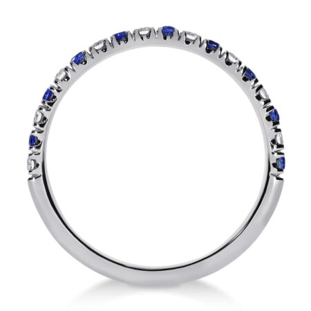 NOVA Memoire-Ring aus Gold, Diamanten 0,14 ct, Blaue Saphire 0,16 ct - Halb